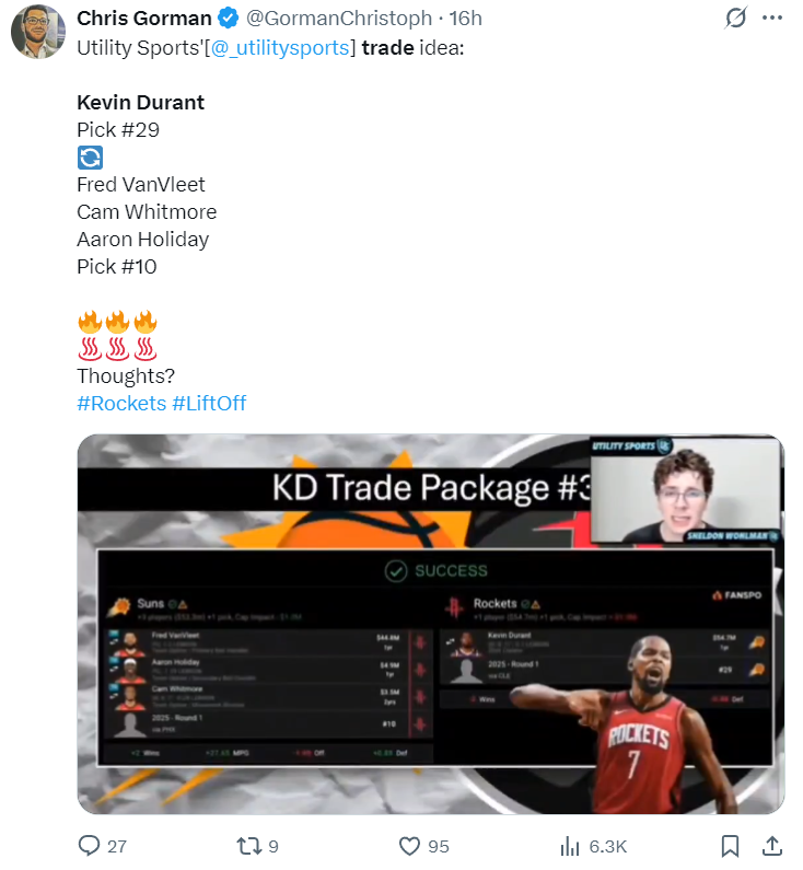 格林小贾入KD交易流言！休媒称为37岁老将不值：7核中只愿出白魔