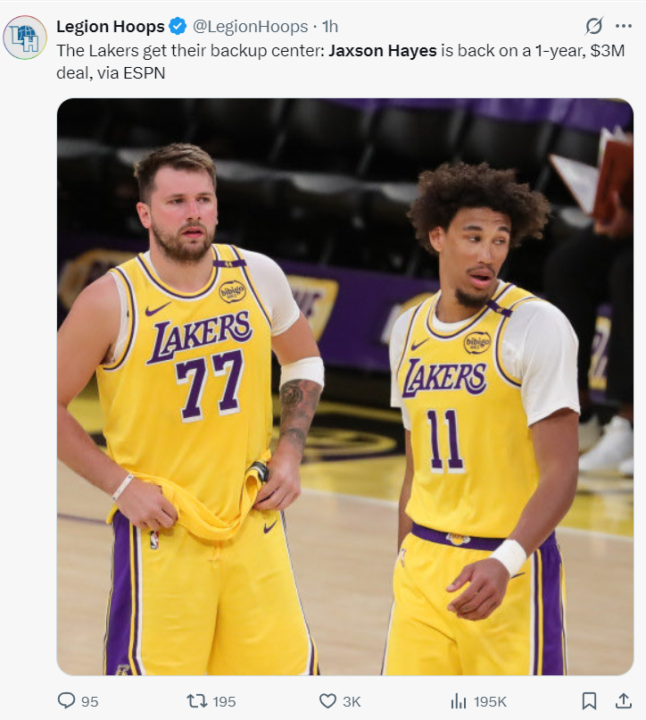 kaiyun-湖人底薪签回海斯！12+2名单还未签蒂耶罗 坐等太阳买断比尔？