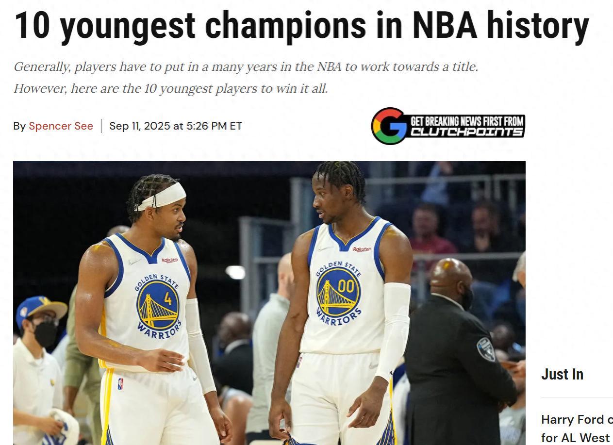 开云官网-勇士批量生产！美媒晒最年轻冠军得主TOP10：魔术师第5库明加第2